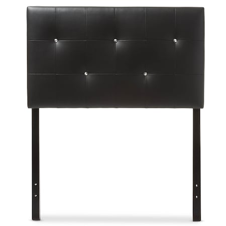 Baxton Studio Kirchem Modern Black Faux Leather Upholstered Twin Size Headboard 125-6964